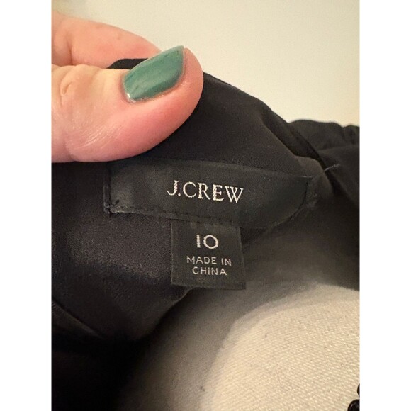 J. Crew Dress in Black Dot Long-sleeve - Size 10 - Picture 2 of 6